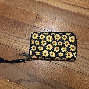 Rue21 Black and Yellow Sunflower Wallet